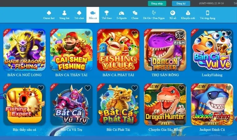 Sảnh Bắn Cá VF555 quy tụ nhiều thể loại game bắn cá hấp dẫn